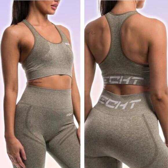 ECHT Arise Sports Bra V3 Sz Medium Khaki - Picture 1 of 4